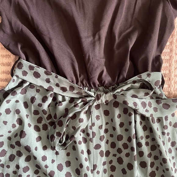 Black & Teal Polk a Dot Romper - Picture 3 of 4